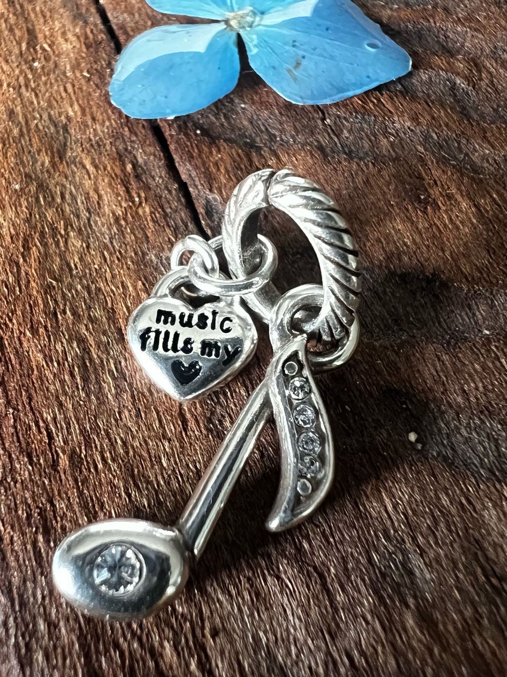 BRIGHTON Musical Note Pendant Dangle Quaver Pave Crystals Music Fills My Heart